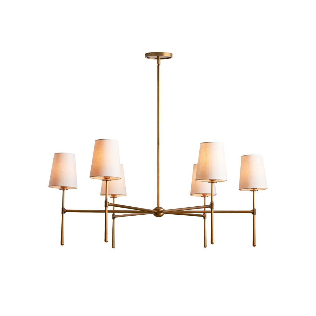 Warm Mid Century Glow Linen Shade Pendant Light