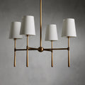 Warm Mid Century Glow Linen Shade Pendant Light