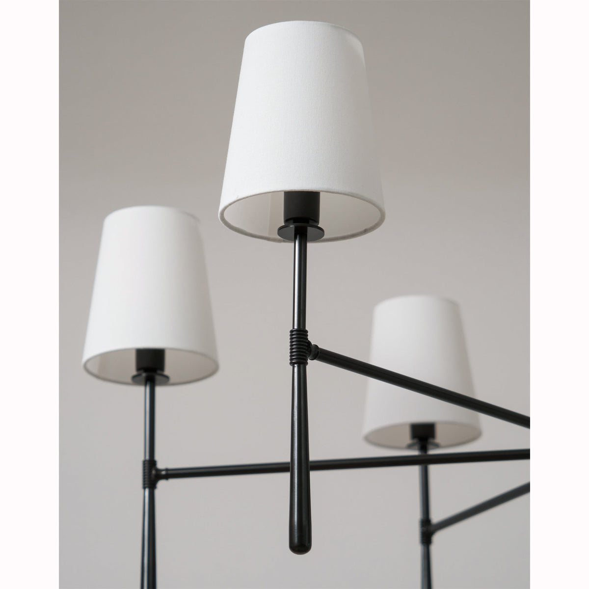Warm Mid Century Glow Linen Shade Pendant Light