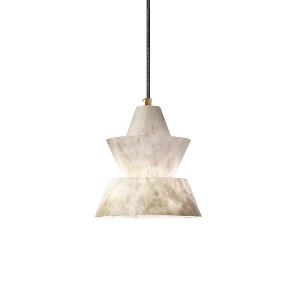 Pendant Light Layered Soft Glow With White Alabaster