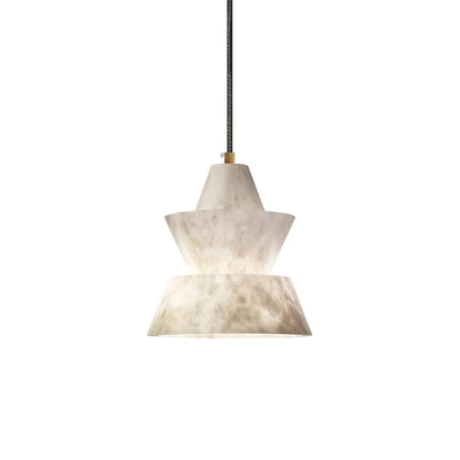 Pendant Light Layered Soft Glow With White Alabaster