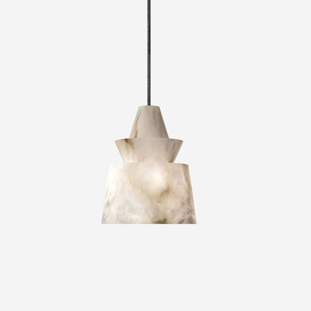 Pendant Light Layered Soft Glow With White Alabaster