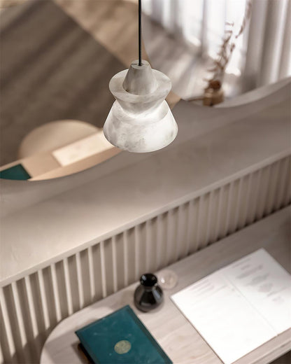 Pendant Light Layered Soft Glow With White Alabaster