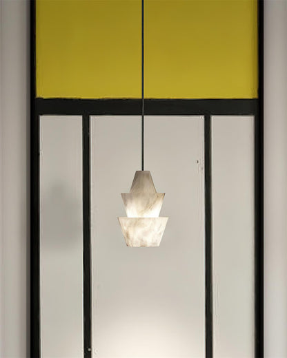 Pendant Light Layered Soft Glow With White Alabaster
