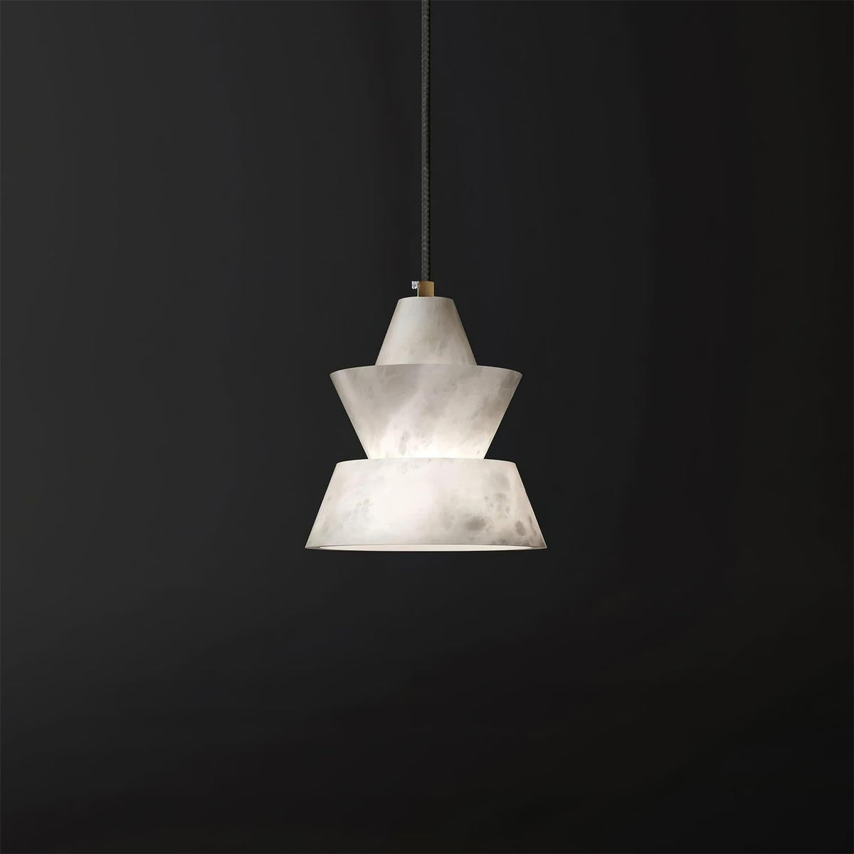 Pendant Light Layered Soft Glow With White Alabaster