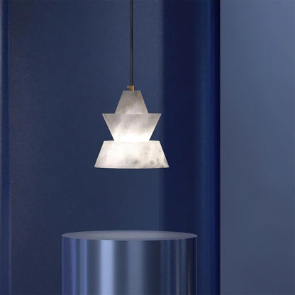 Pendant Light Layered Soft Glow With White Alabaster