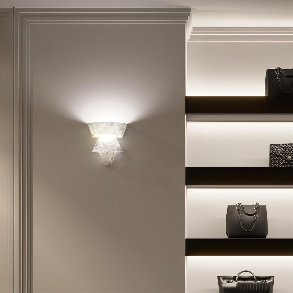 Wall Lamp With G9 Socket Elegant White Alabaster