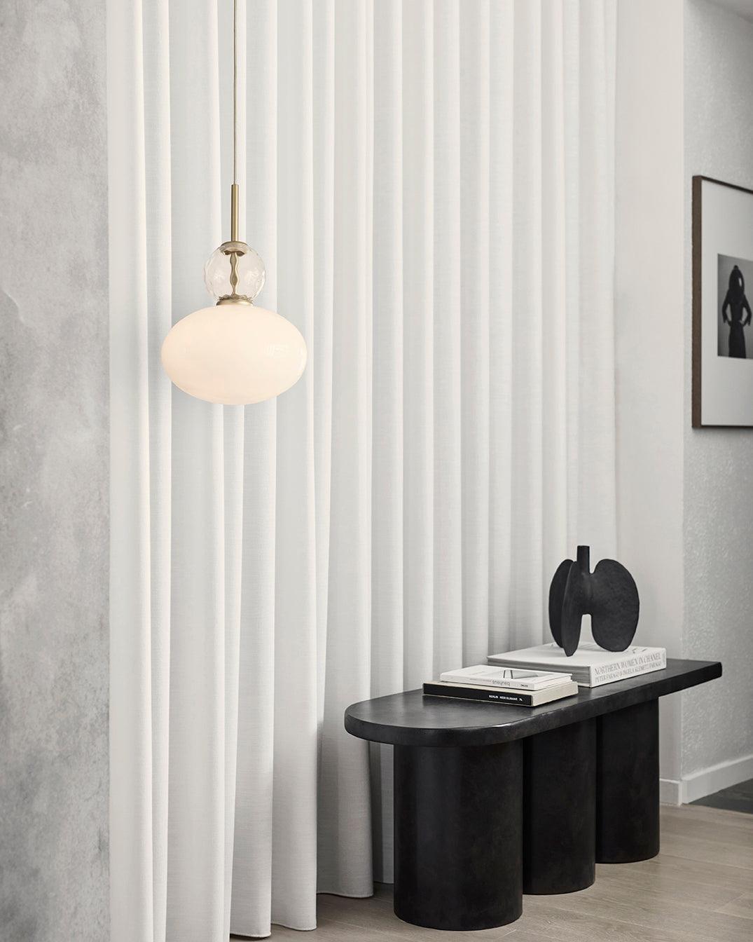 Integrated LED Brass and Glass Pendant Light
