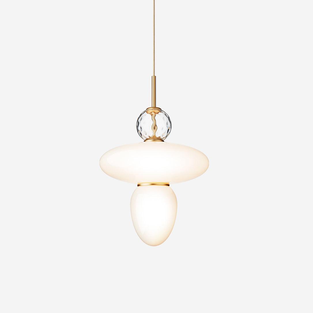 Integrated LED Brass and Glass Pendant Light