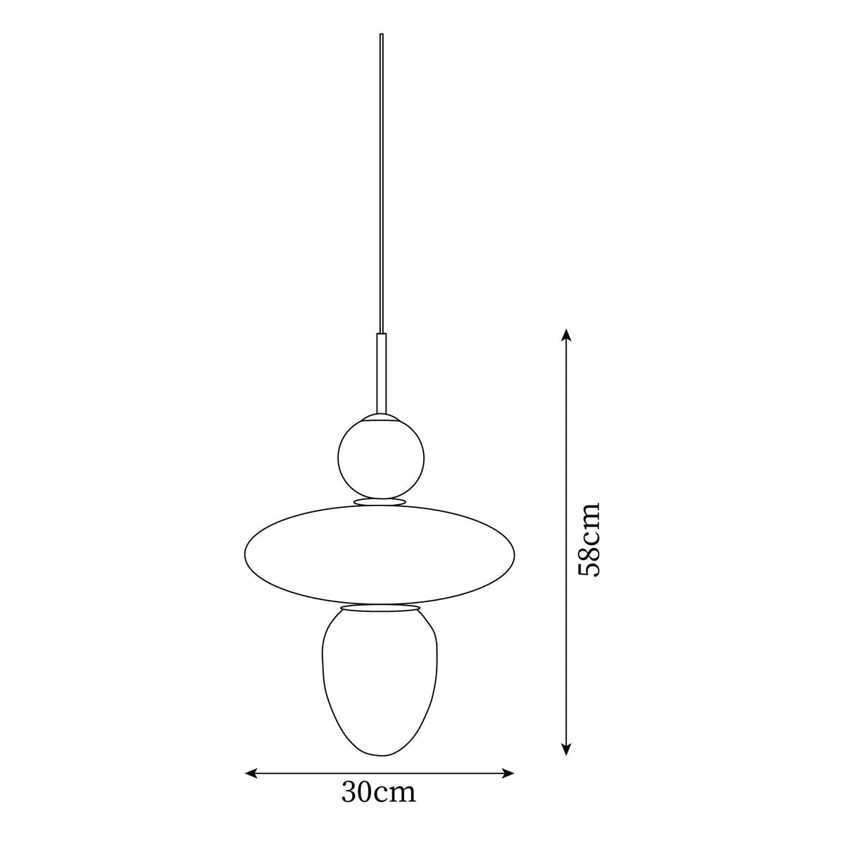 Integrated LED Brass and Glass Pendant Light