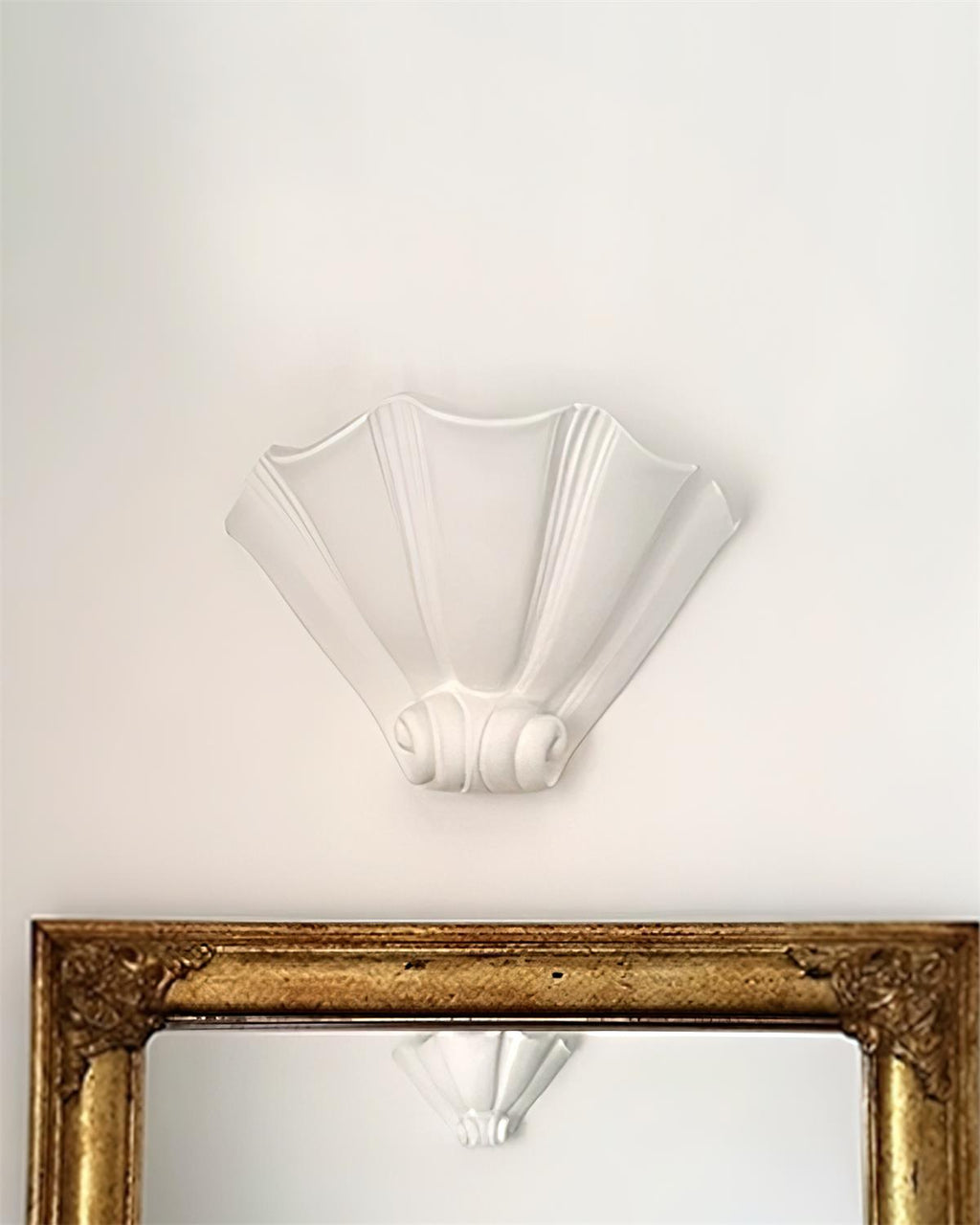 Integrated LED Dimmer Compatible White Plaster Shell Wall Light