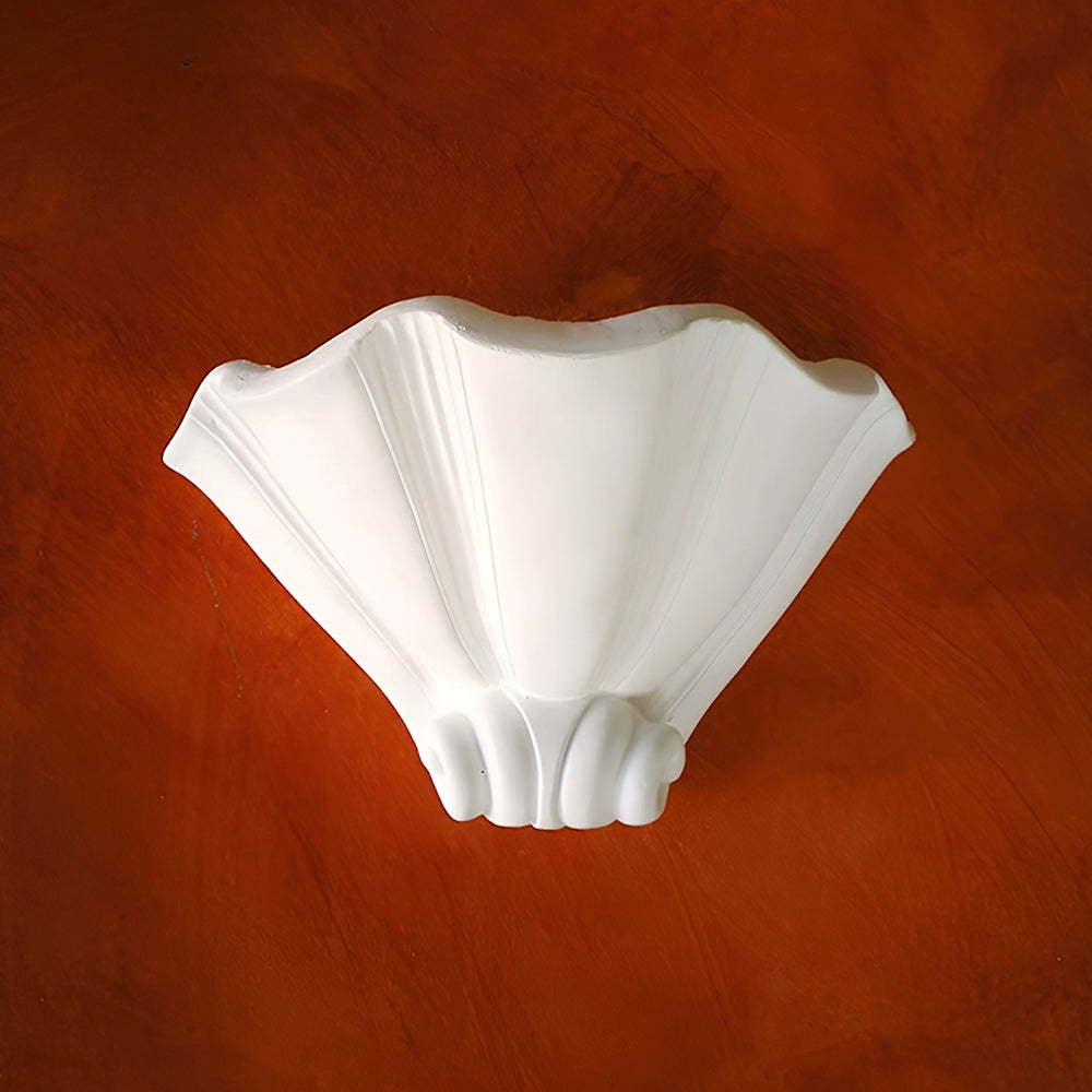Integrated LED Dimmer Compatible White Plaster Shell Wall Light