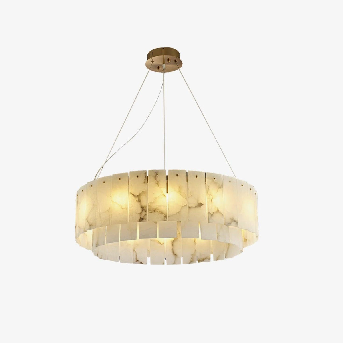 Warm Ambient Glow Alabaster Pendant Light