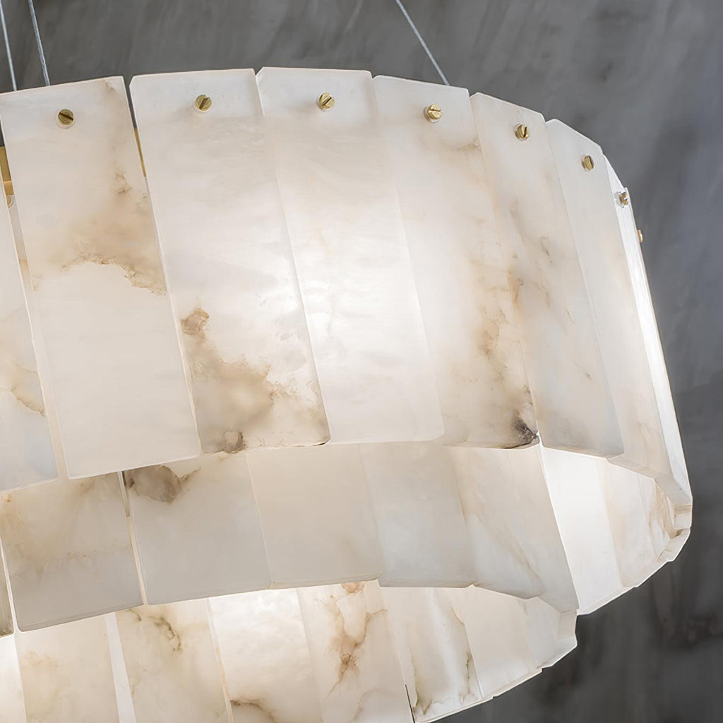 Warm Ambient Glow Alabaster Pendant Light