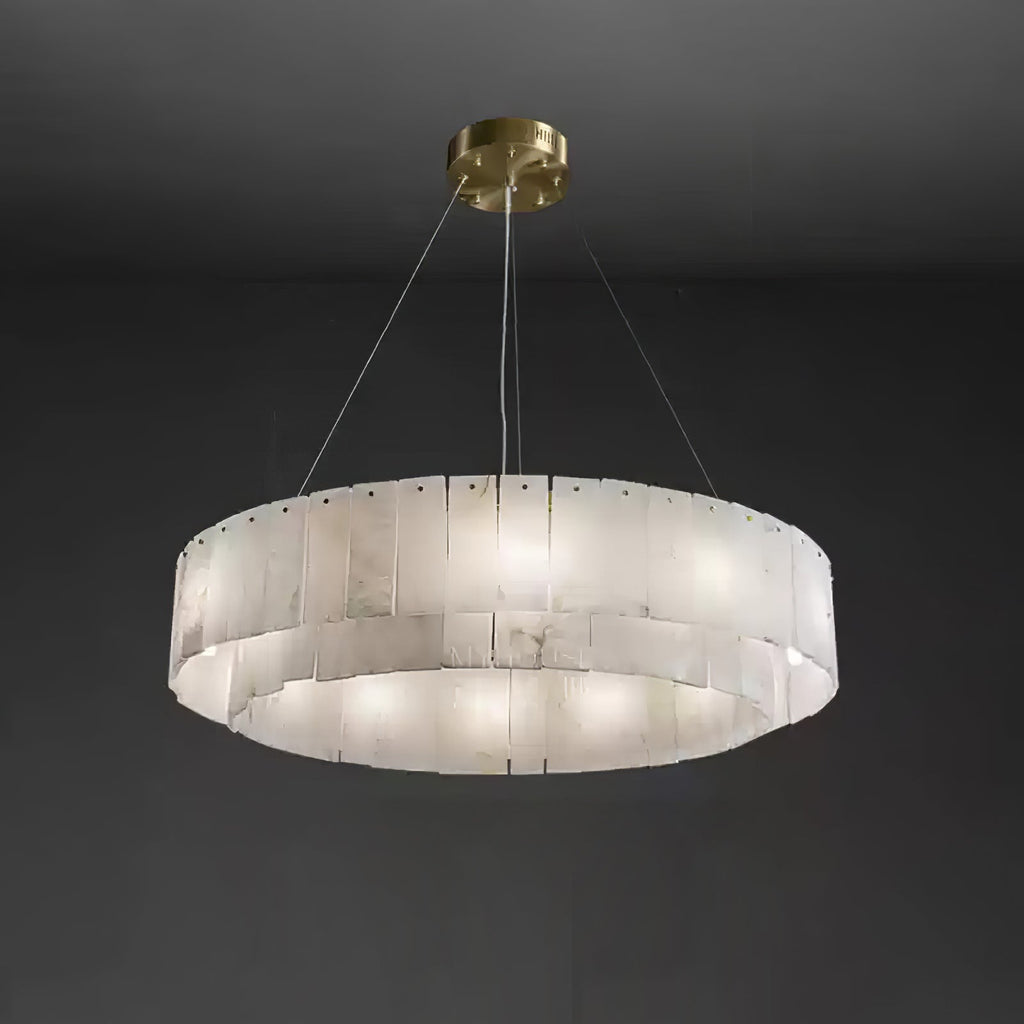 Warm Ambient Glow Alabaster Pendant Light