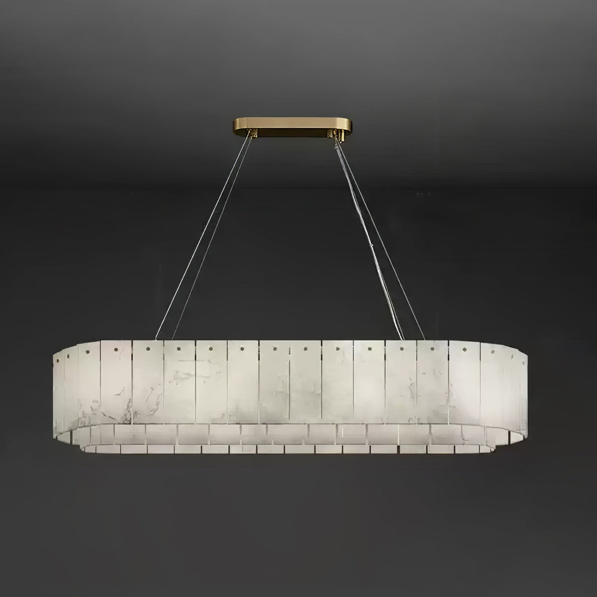 Warm Ambient Glow Alabaster Pendant Light