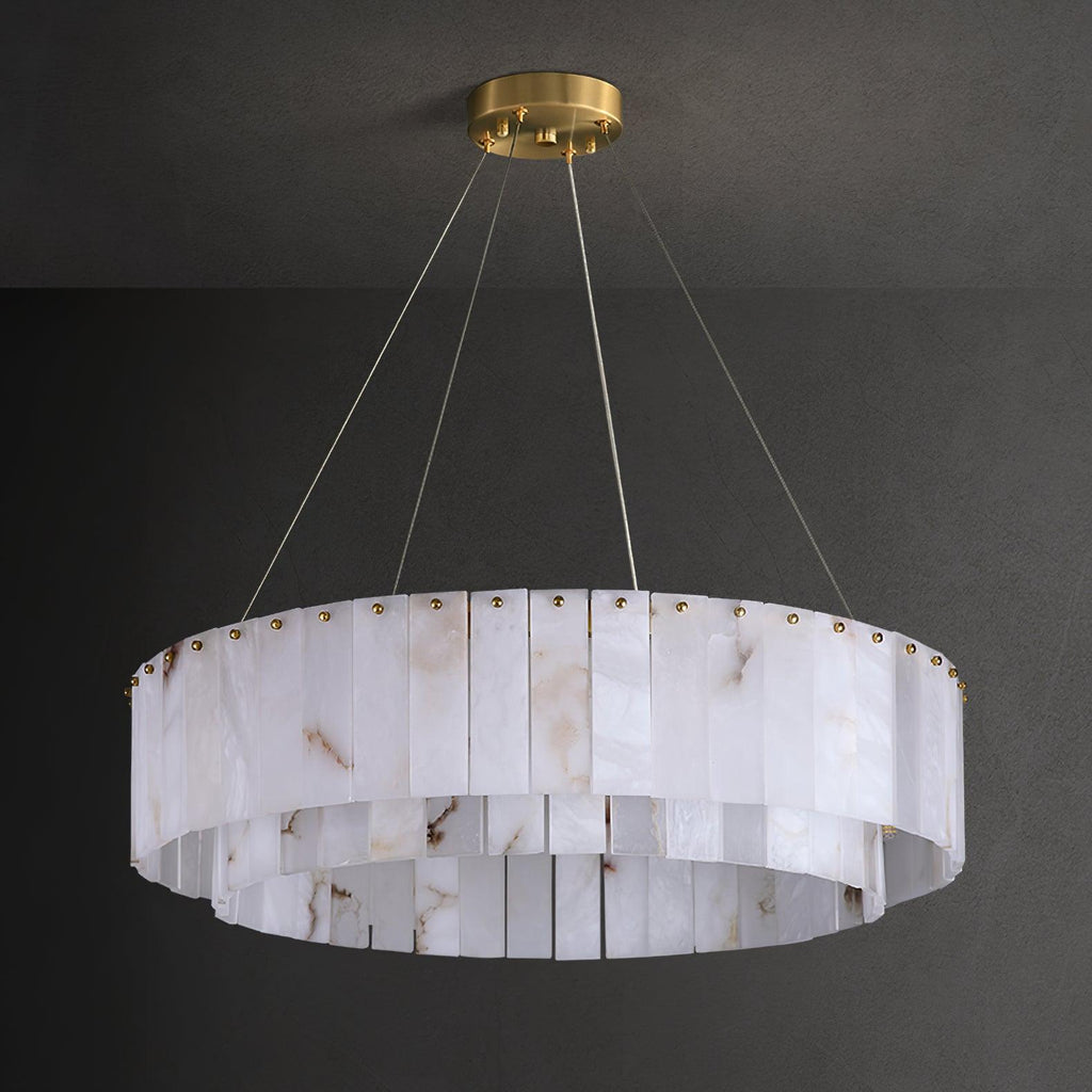 Warm Ambient Glow Alabaster Pendant Light