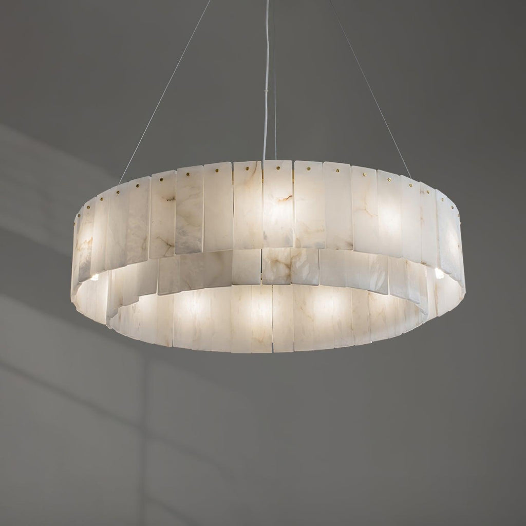 Warm Ambient Glow Alabaster Pendant Light