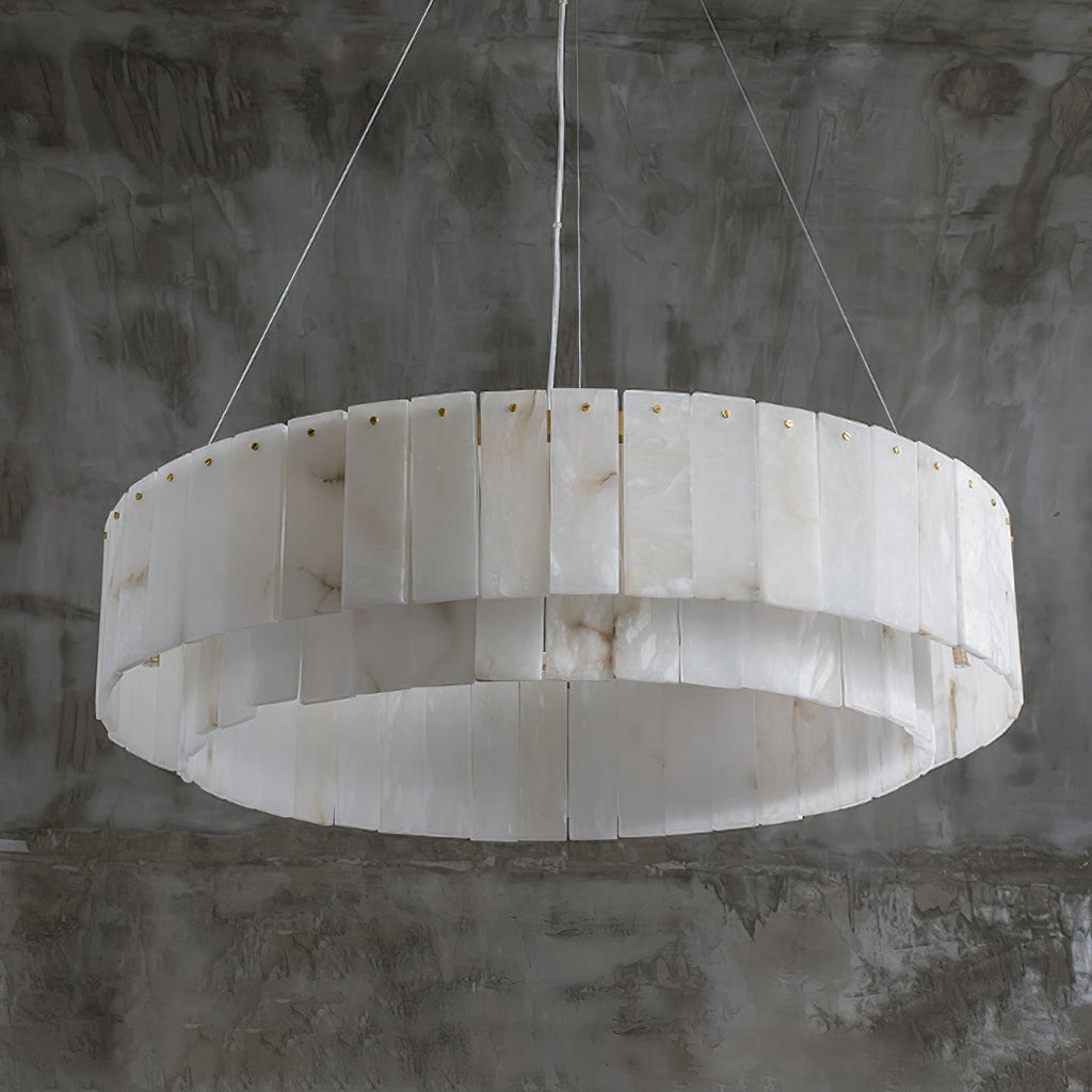 Warm Ambient Glow Alabaster Pendant Light
