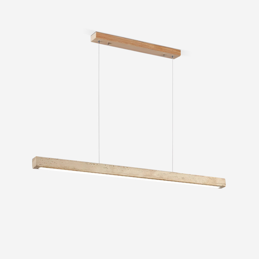 Pendant Lamp With Integrated LED Elegant Travertine Wood