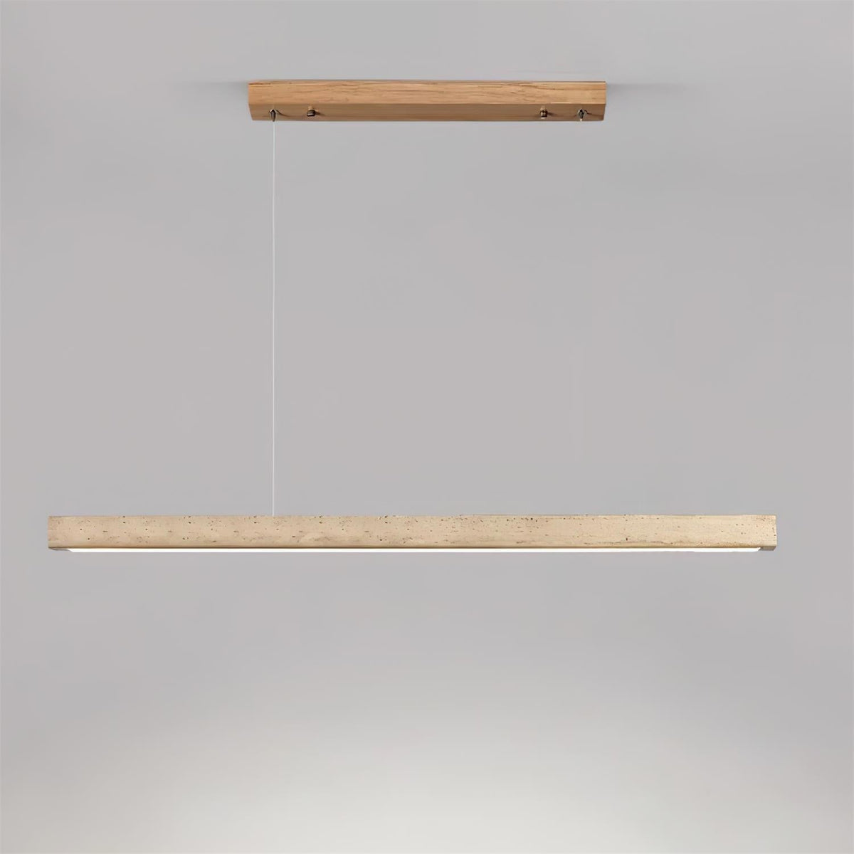 Pendant Lamp With Integrated LED Elegant Travertine Wood