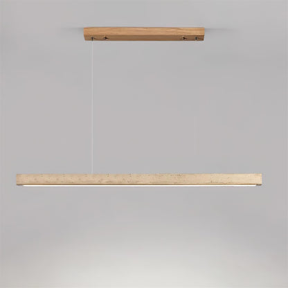Pendant Lamp With Integrated LED Elegant Travertine Wood