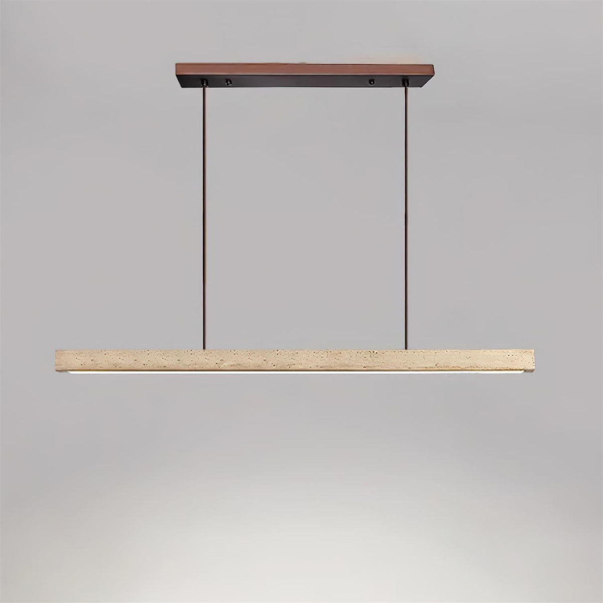Pendant Lamp With Integrated LED Elegant Travertine Wood