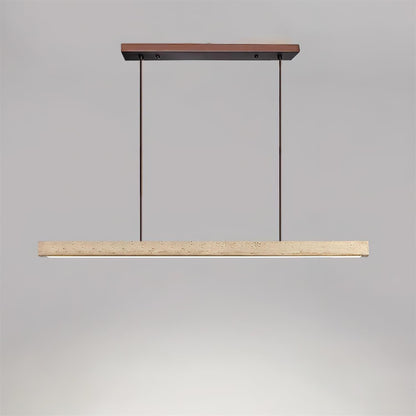 Pendant Lamp With Integrated LED Elegant Travertine Wood