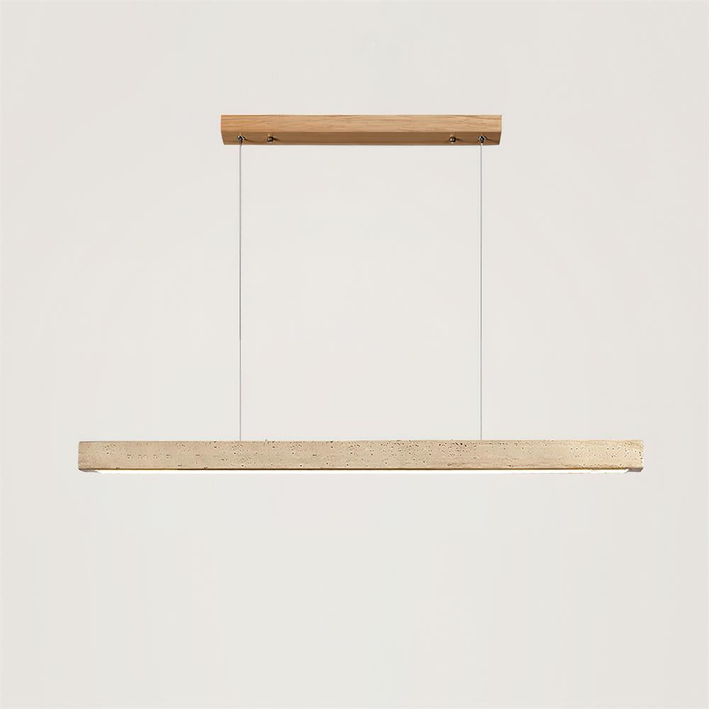 Pendant Lamp With Integrated LED Elegant Travertine Wood