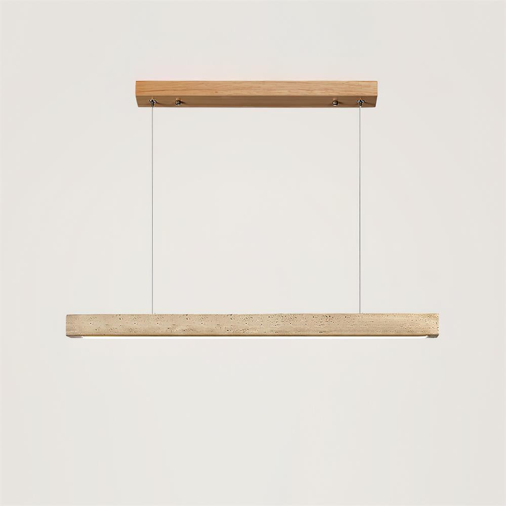 Pendant Lamp With Integrated LED Elegant Travertine Wood