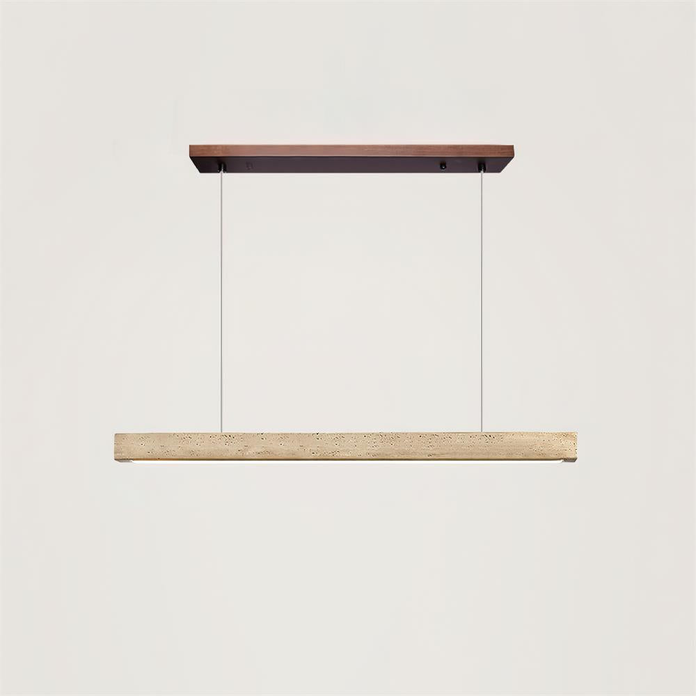 Pendant Lamp With Integrated LED Elegant Travertine Wood