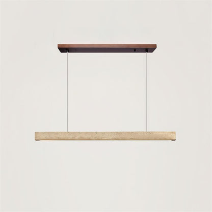 Pendant Lamp With Integrated LED Elegant Travertine Wood