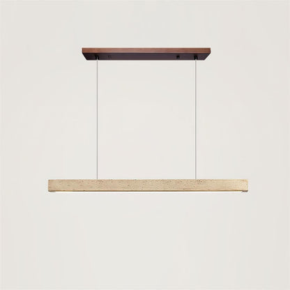 Pendant Lamp With Integrated LED Elegant Travertine Wood