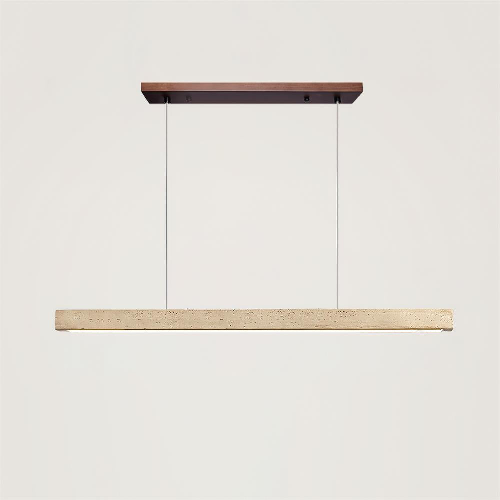 Pendant Lamp With Integrated LED Elegant Travertine Wood