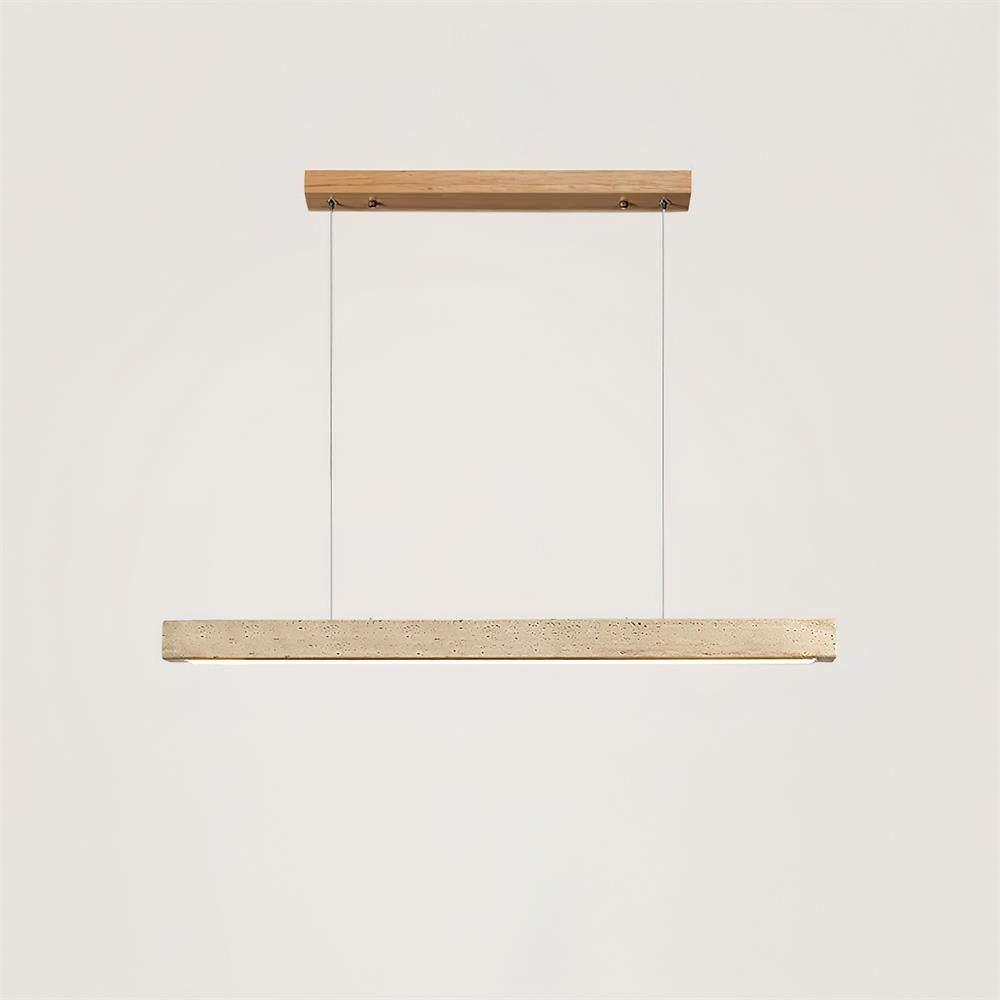 Pendant Lamp With Integrated LED Elegant Travertine Wood