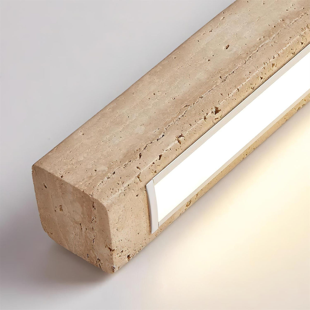 Pendant Lamp With Integrated LED Elegant Travertine Wood