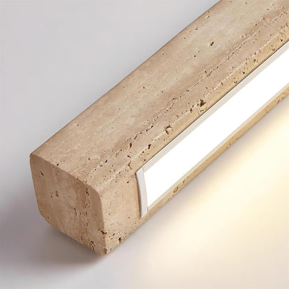 Pendant Lamp With Integrated LED Elegant Travertine Wood