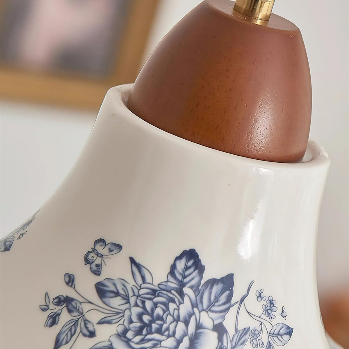 Vintage Charm Porcelain Ivory Flower Pendant Light