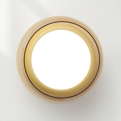 Ceiling Mount Flush Light Glass Cognac Lux With Band Red Cherry