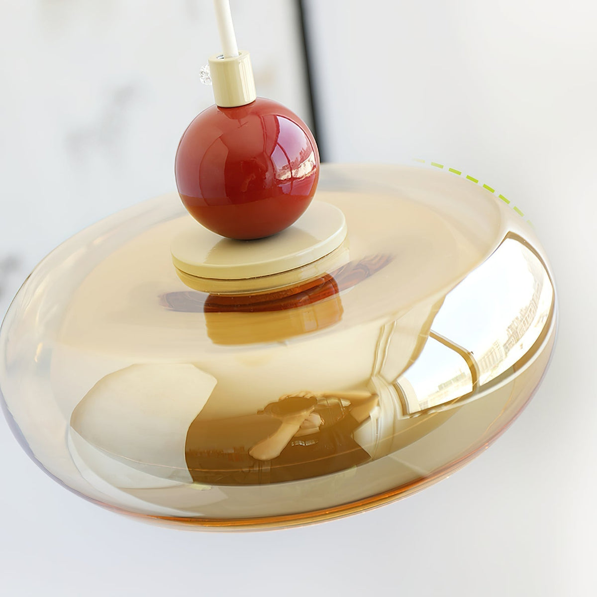 Dual Color Temperature Amber Red Glass Pendant Light