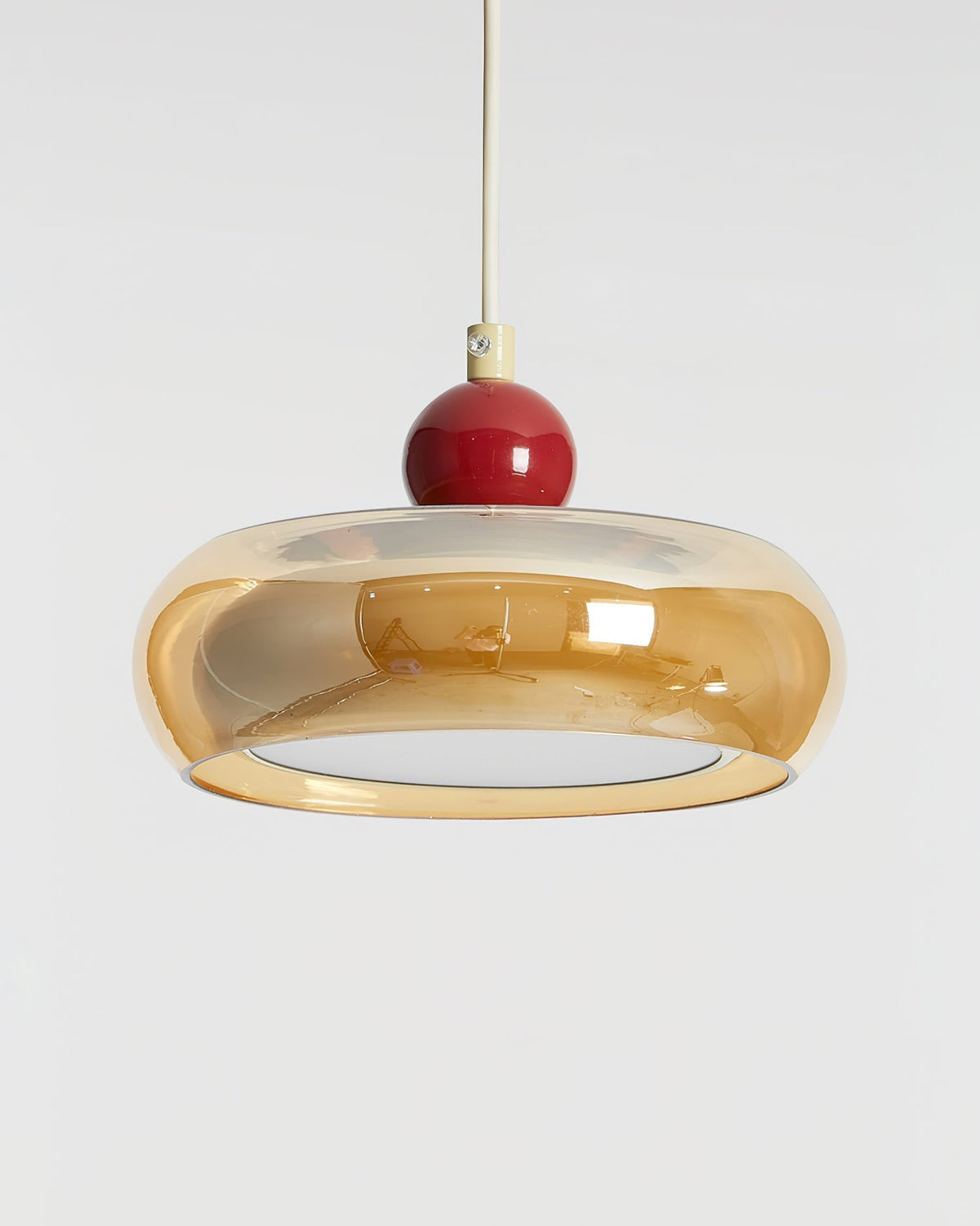 Dual Color Temperature Amber Red Glass Pendant Light