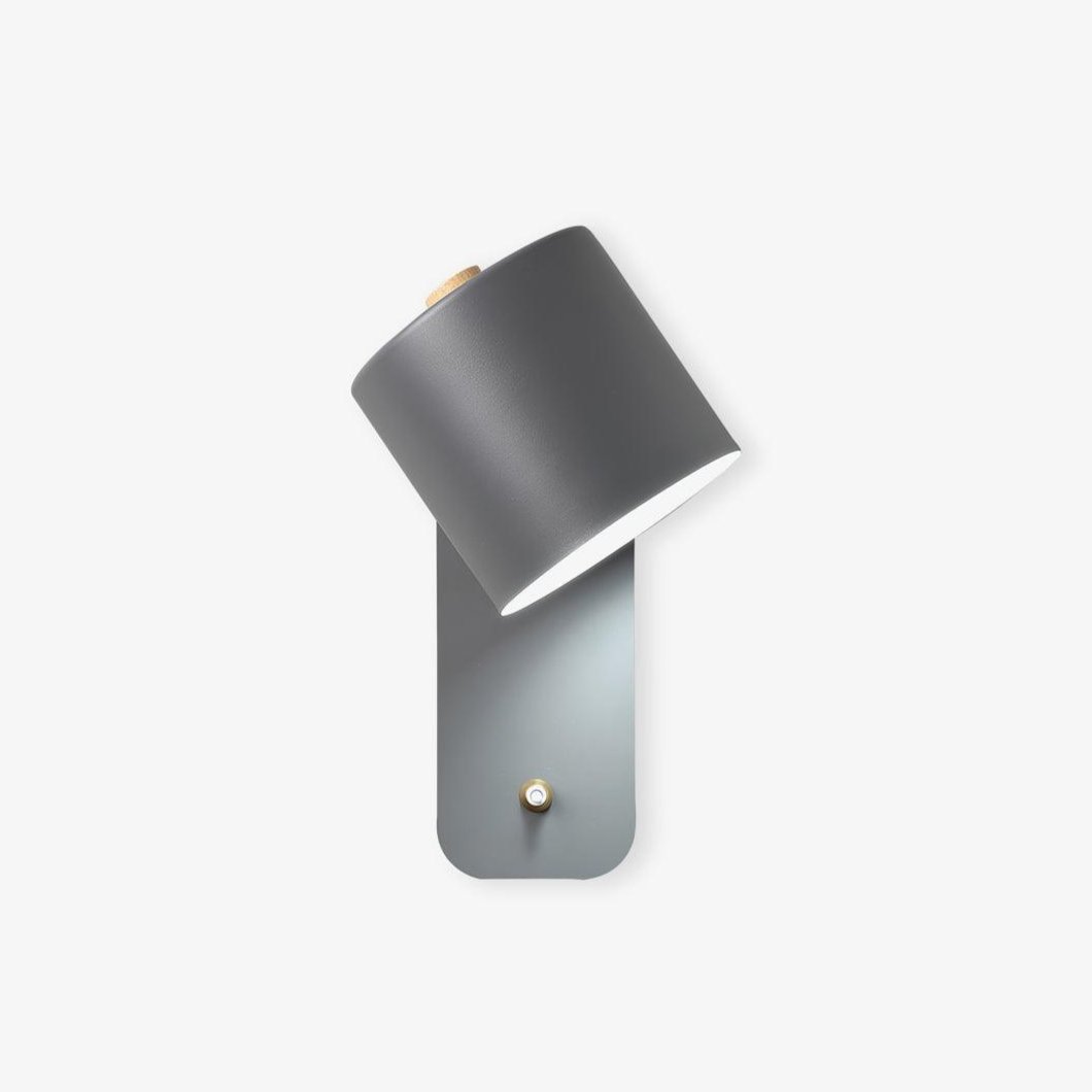 Adjustable Bedside Wall Lamp With Cylinder Rotatable Head