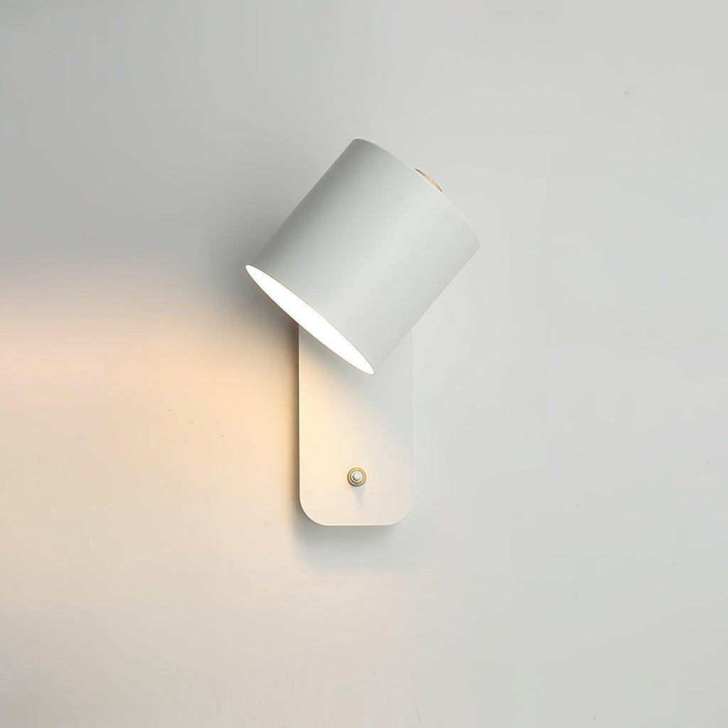 Adjustable Bedside Wall Lamp With Cylinder Rotatable Head