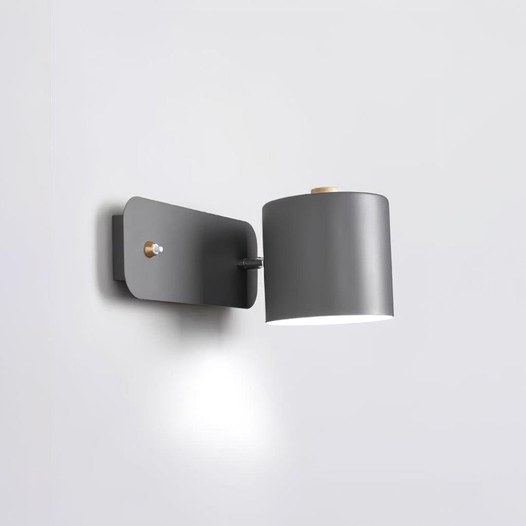 Adjustable Bedside Wall Lamp With Cylinder Rotatable Head