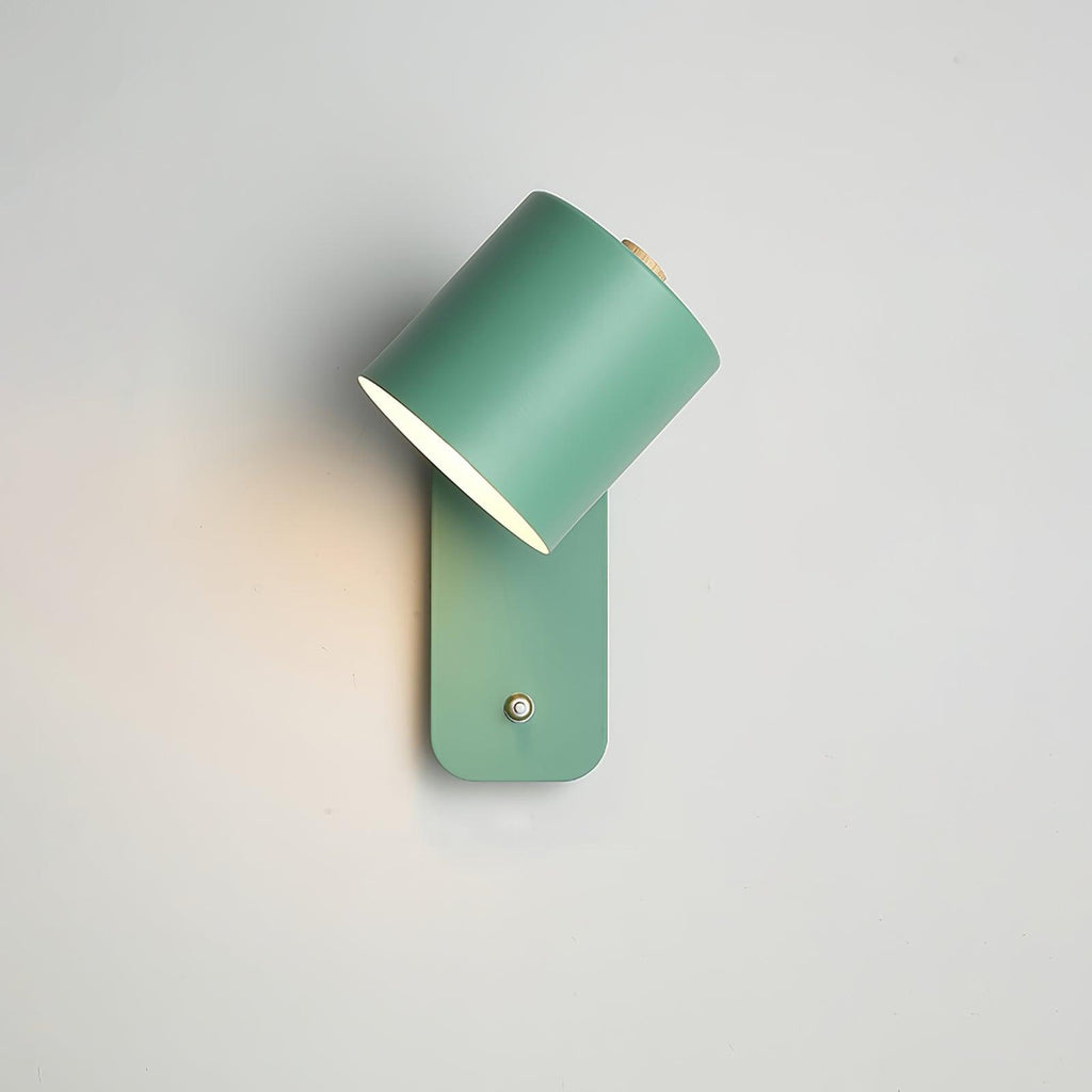 Adjustable Bedside Wall Lamp With Cylinder Rotatable Head