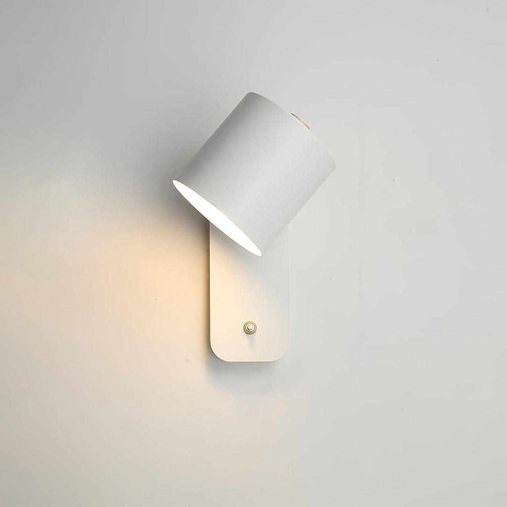 Adjustable Bedside Wall Lamp With Cylinder Rotatable Head