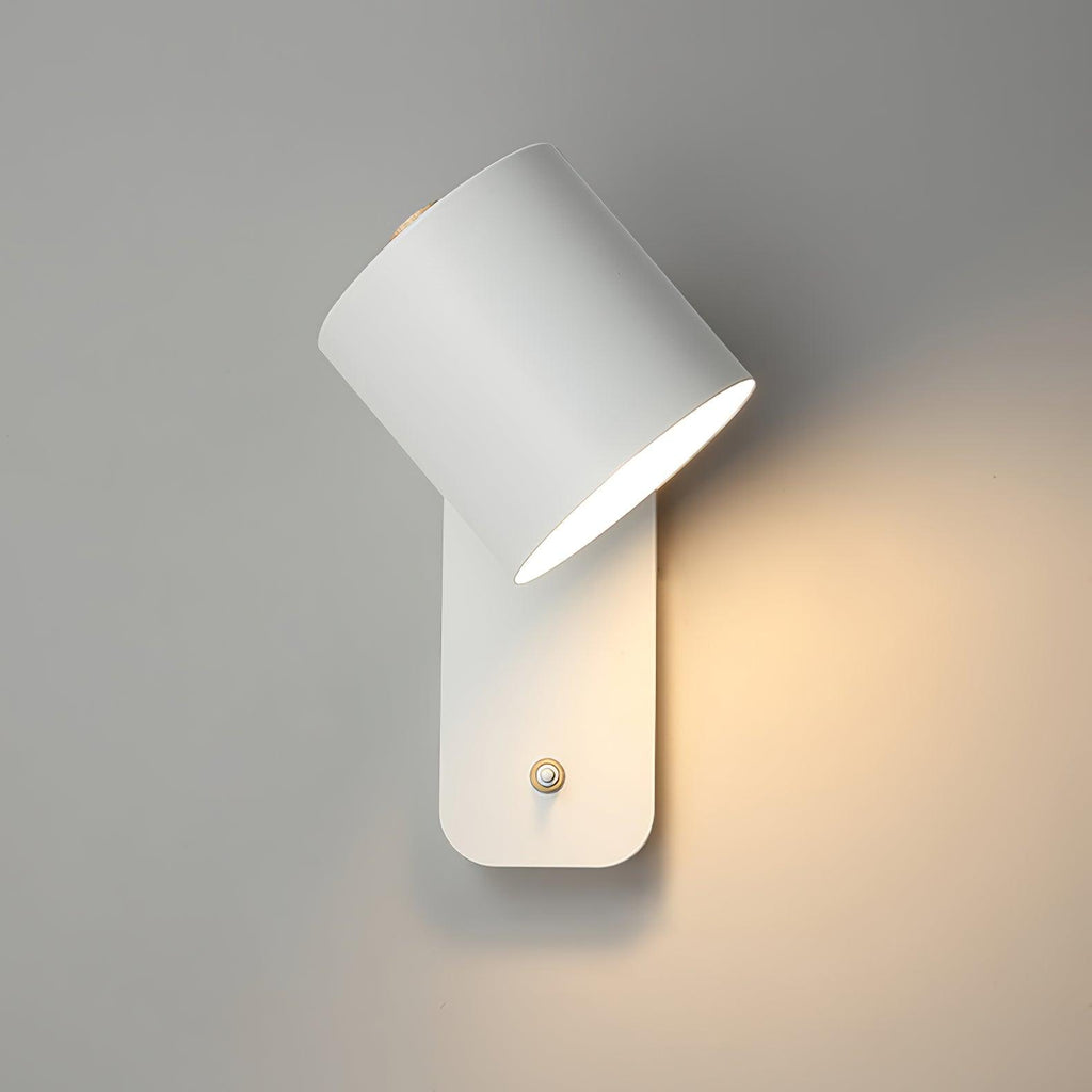 Adjustable Bedside Wall Lamp With Cylinder Rotatable Head
