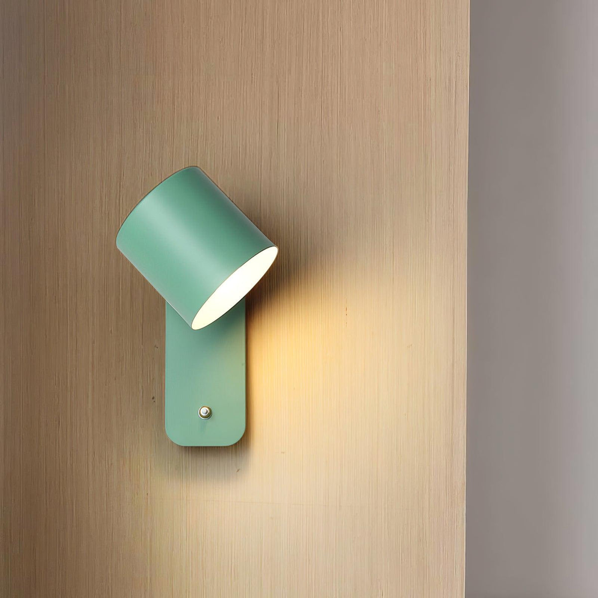 Adjustable Bedside Wall Lamp With Cylinder Rotatable Head