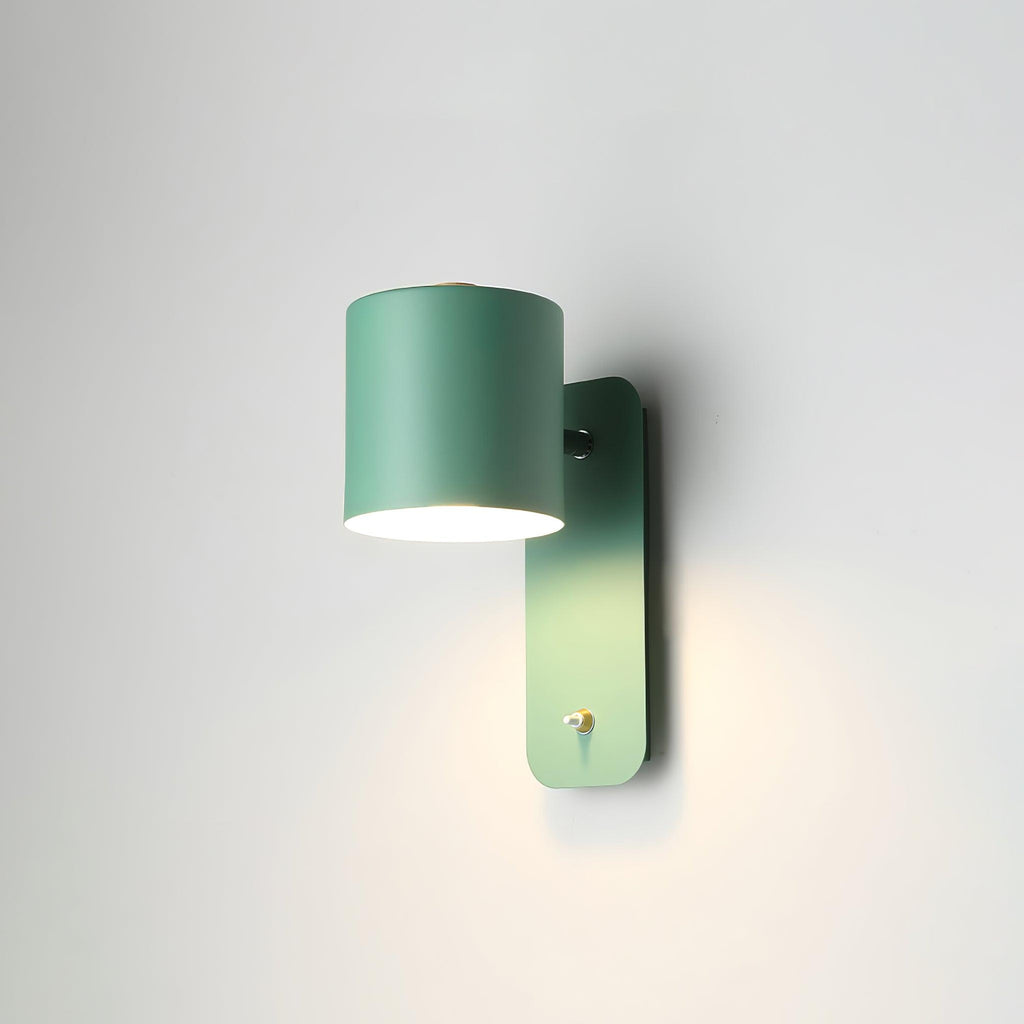 Adjustable Bedside Wall Lamp With Cylinder Rotatable Head