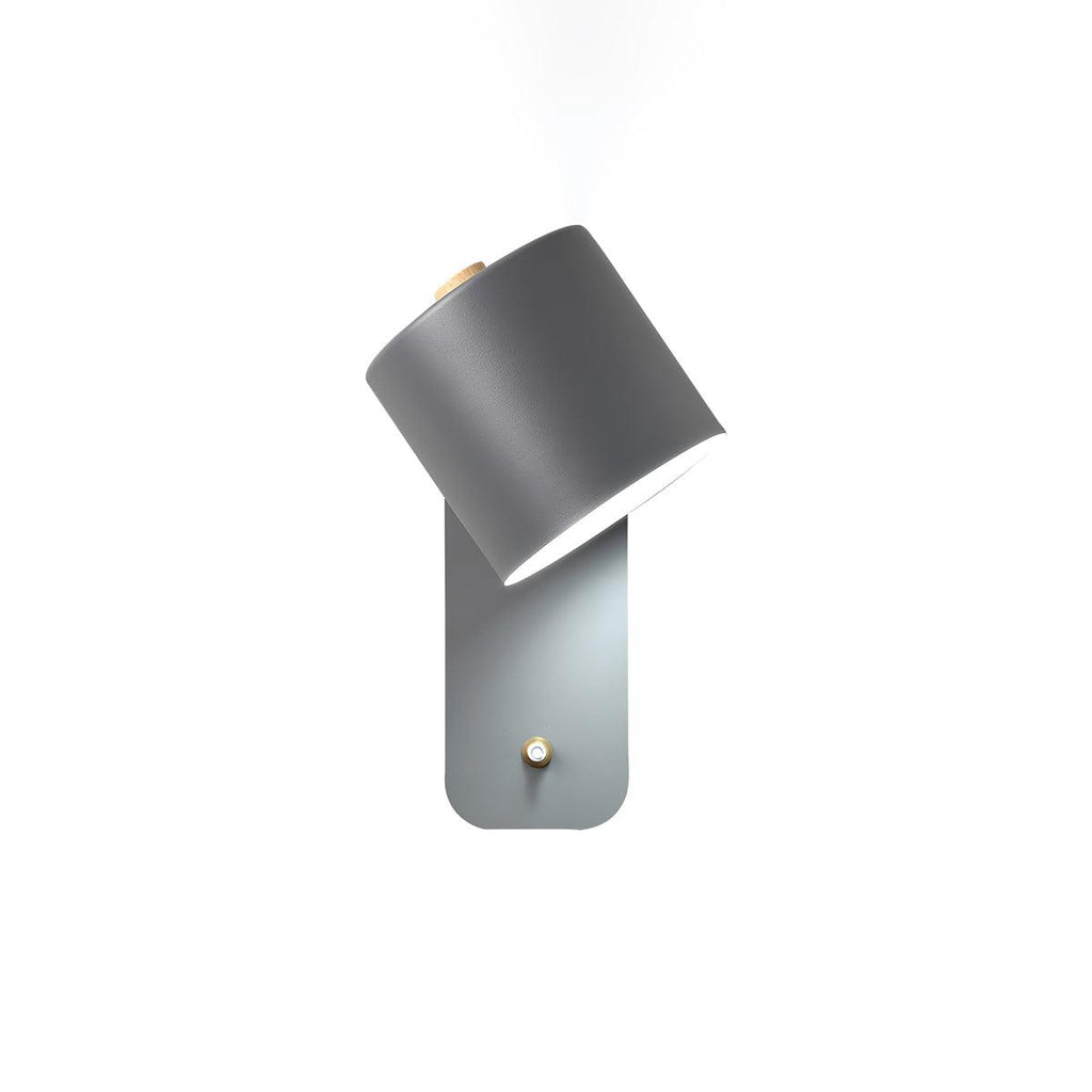 Adjustable Bedside Wall Lamp With Cylinder Rotatable Head